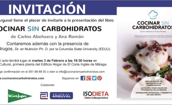 Invitación Presentación Libro Cocinar sin Carbohidratos