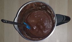 Mezcla final del brownie de chocolate